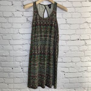 Patagonia West Ashley Tank Dress Size XS Aztec Print Soft Stretch Jersey Keyhole